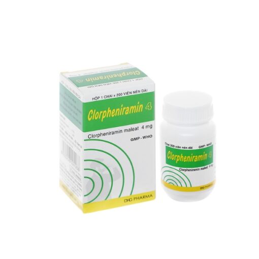 Clorpheniramin 4mg Meyer điều trị viêm mũi dị ứng, mày đay (lọ 500 viên)